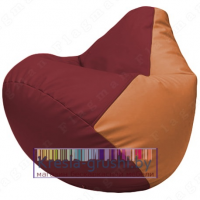 Бескаркасное кресло мешок Груша Г2.3-2120 (бордовый, оранжевый)